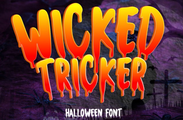 Free halloween fonts - Wicked Tricker